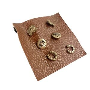 Womens Fashion Stud Earrings Elephant Tree Horseshoe Brass Gold Tone Boho Chic